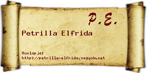 Petrilla Elfrida névjegykártya